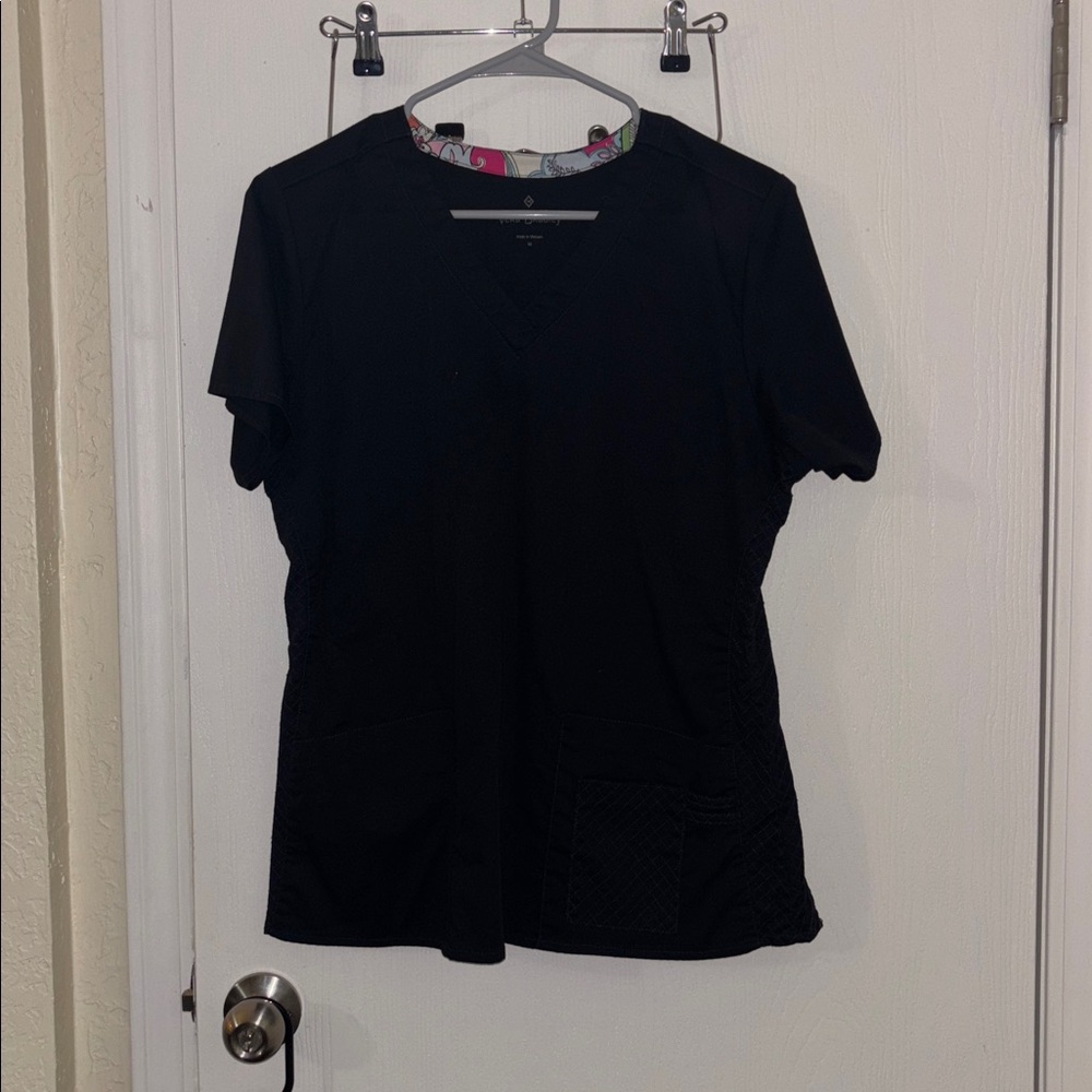 Vera Bradley Black Scrub Top